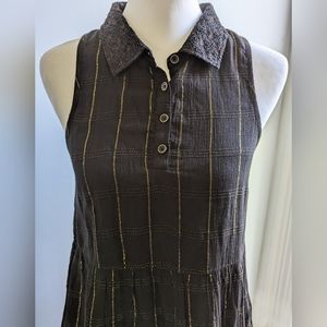 VOLCOM  Black/gold thread Text Me Dress Size S